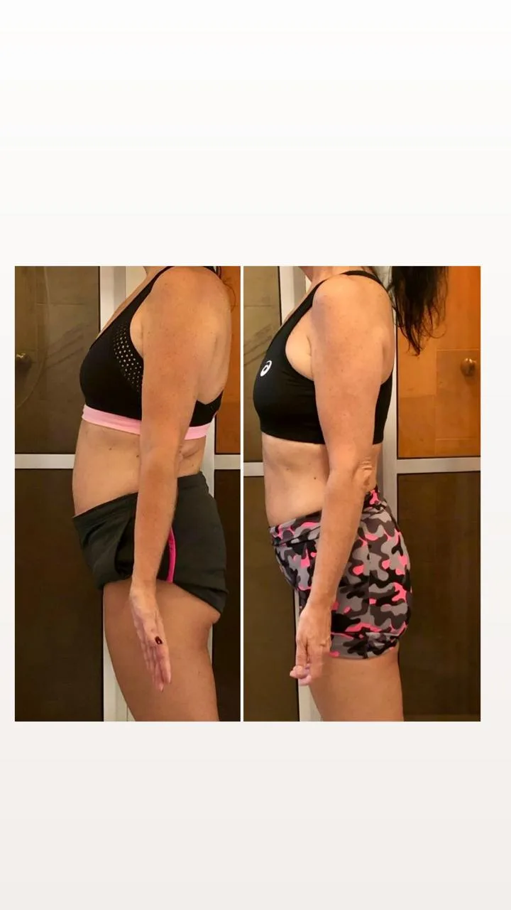 Resultado antes e depois - treino personalizado Fabi Felintro São Paulo